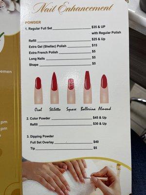 Nail shaping options