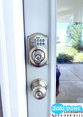 Precision installation of a keyless entry lock by our expert locksmith team.