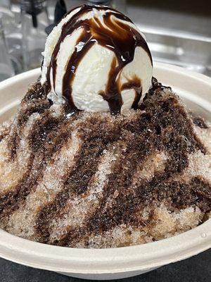 Chocolate shave Ice and Ice cream