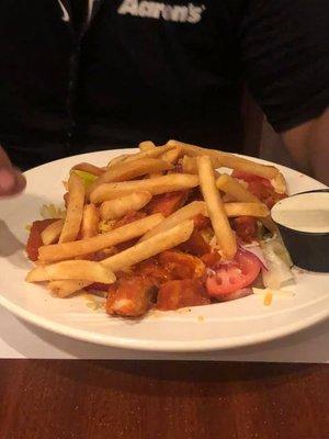 Buffalo Chicken Salad topped with French Fried