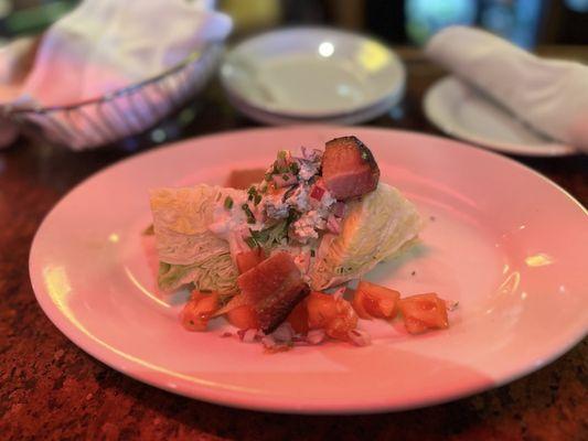 Wedge salad, this is half a serving because my husband I split it.