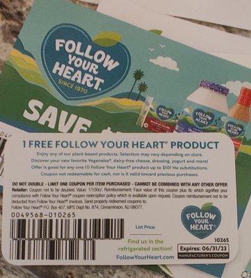 Coupon redemption instructions