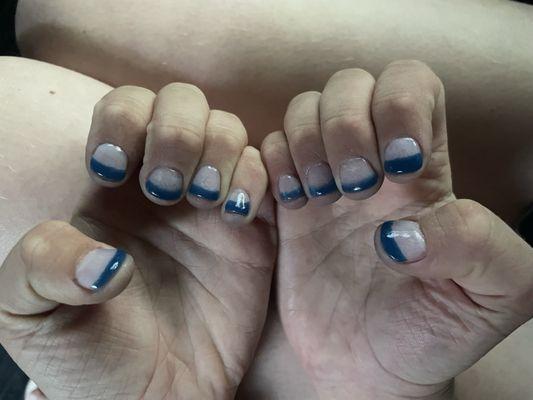 The "blue French tips"