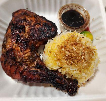 Chicken inasal with garlic rice $16