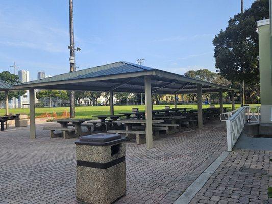 Cookout area at Williams Park, Overtown-Miami.