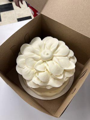 Five Flavor Pound cake with cream cheese frosting