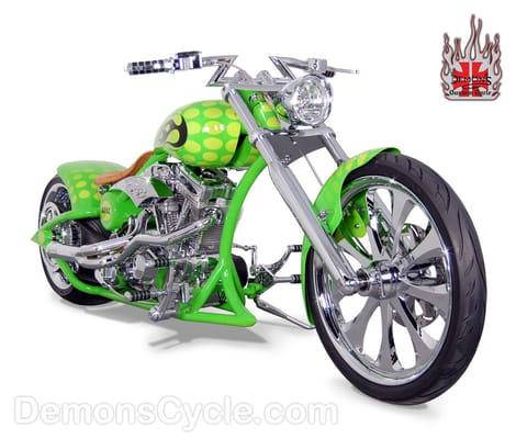 Custom Harley Davidson Motorcycle built with custom parts from Demon's Cycle