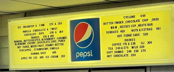 Ice cream and shakes are fantastic!! Prices may change.