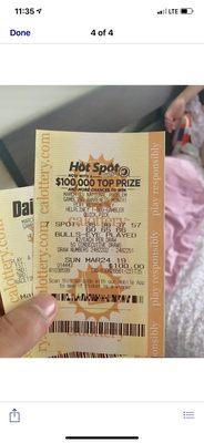 Winning ticket