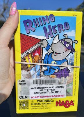 Rhino Hero game hubby picked out for our 7 year old!