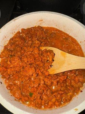 The nastiest "taco meat" don't ever go there for your taco meat! This looks like chorizo! This is despicable!