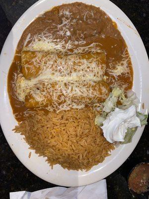 5. Two Enchiladas de Carne Molida Combo Plate