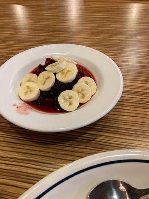 Fruit toppings in a bowl