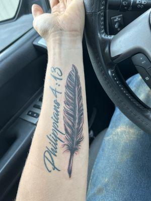 Eric did my feather and I'm really happy with it