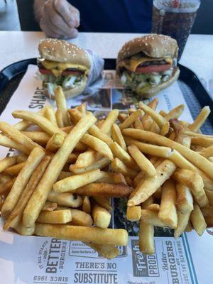 Twos charburgers and fries