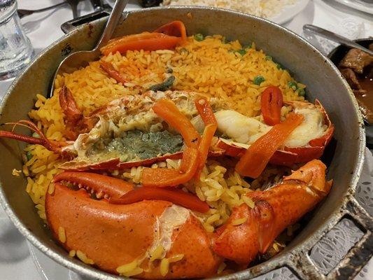 Seafood paella