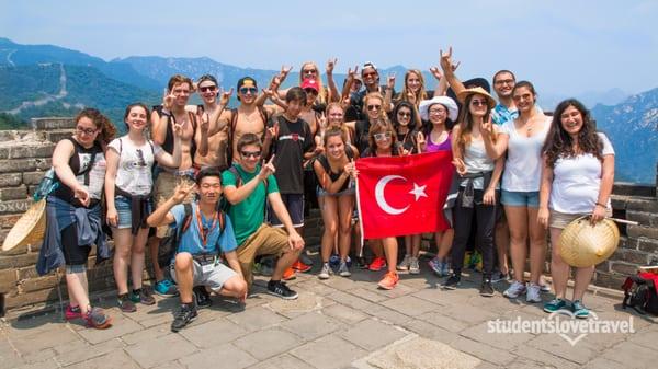 Making friends in high places - Our group from Chicago meets a group from Istanbul on the Great Wall of China!