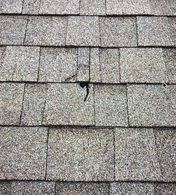 Repair of nail pop.  For roof review of 4/27/21