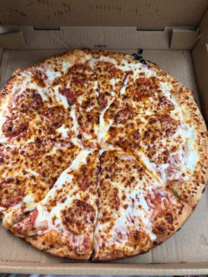 Pepperoni pizza with extra cheese