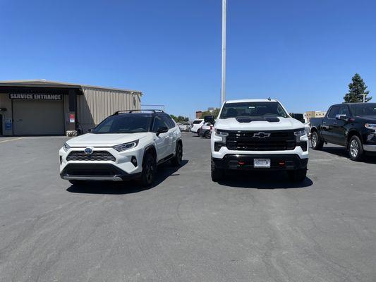 Old car & new truck