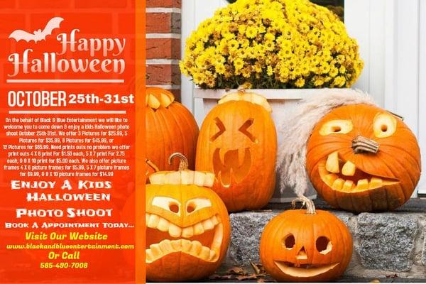 Oct 25th-31st Kids halloween custom photoshoot... Visit www.blackandblueentertainment.com