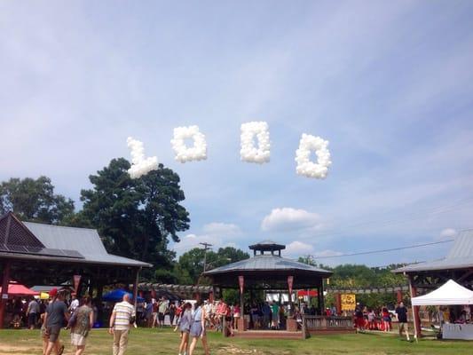 A shot from Future Island's 1000th show at Carrboro Town Commons July 2015.