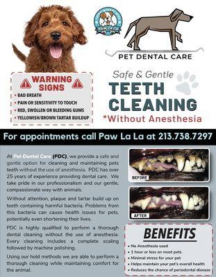 Deep dental cleaning without the use of anesthesia