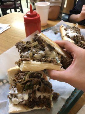 Philly cheese steak sandwich. Super thicc and super juicy