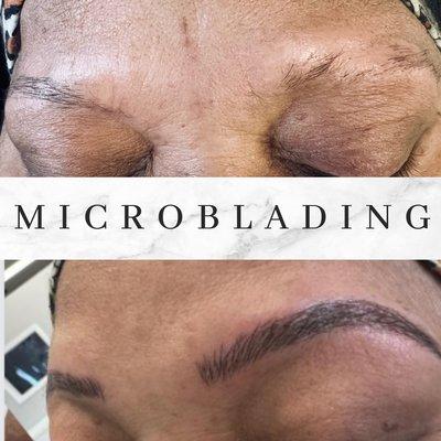 Transform your eyebrows with our microblading service! Say goodbye to thin, sparse brows and hello to a fuller, natural-looking set.