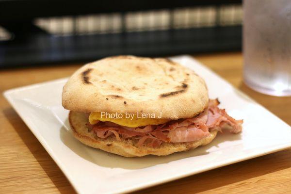 The Parma Breakfast Sandwich ($7.99) - house-made bread, egg, Italian ham, mascarpone