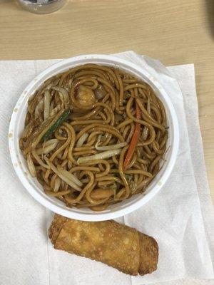 Shrimp Lo Mein & shrimp Roll