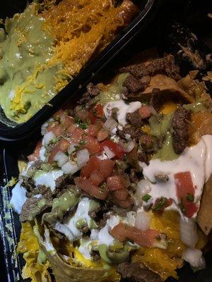 rolled tacos and super carne asada nachos