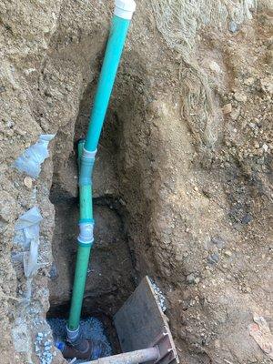 finished sewer connection