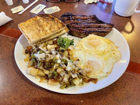 Steak and eggs