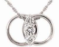 Diamond Marriage Symbol Pendant - the ideal gift from a husband to wife on their Anniversary or a special event.