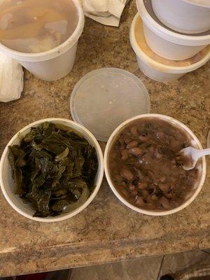 Collard greens and black eye peas