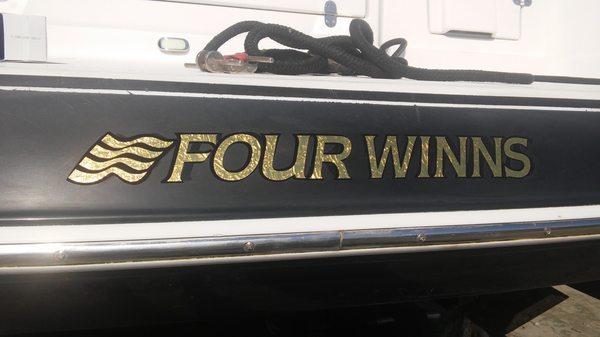 Gold Leaf Boat Lettering