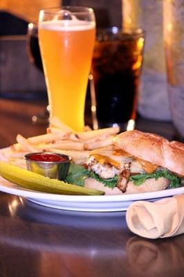 Southwest Chicken Sandwich- Grilled marinated chicken with Monterrey jack cheese, chipotle mayo, lettuce & tomato on a hard roll