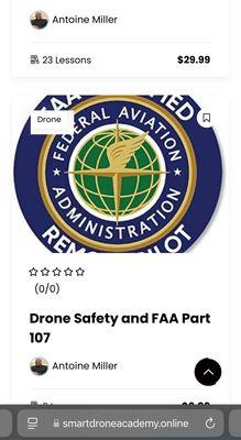 Register for drone safety and FAA part 107 training courses at smartdroneacademy.online