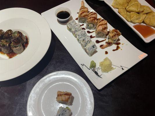 9. Beef Negimaki 3. Spicy Santa Roll 23. Philadelphia Roll 4. Crab Rangoon