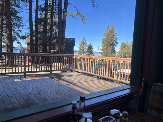 View of Lake Tahoe from the restaurant