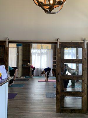 Our beautiful yoga studio! Come flow with us!