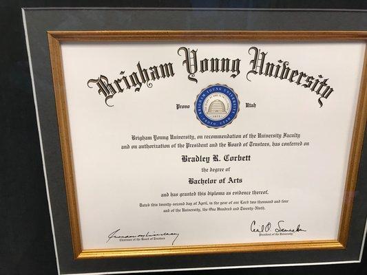 Degree from Brigham Young University