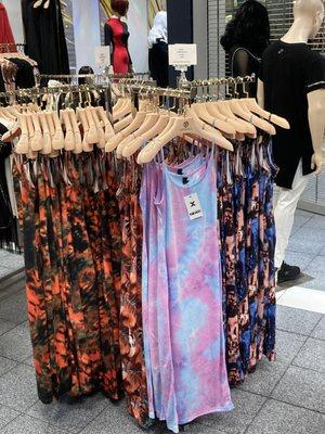 Colorful tie-dye dresses for summer.