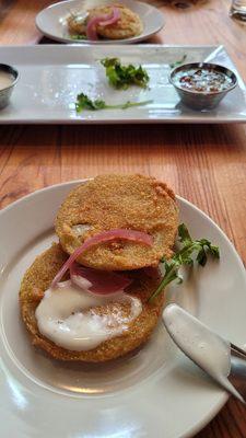 fried green tomatoes w pepper jelly