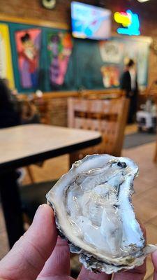 Oyster in a half shell