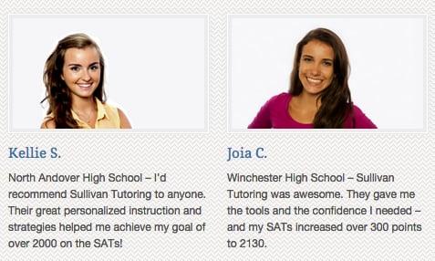 Student Testimonials for Sullivan Tutoring in Danvers, MA