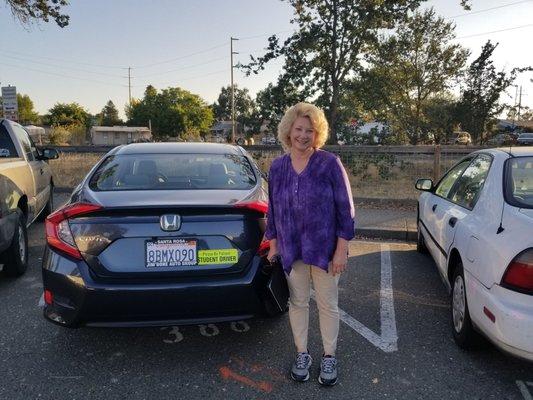 Rhonda is one of the best driving Instructors  She is driving the new car