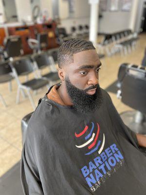 Tapered wave cut with sharp beard