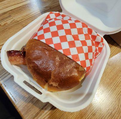 The Bacon SOB as served in takeout box